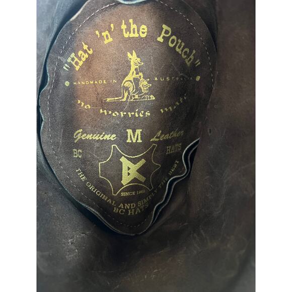 BC "Hat In The Pouch" Vintage Leather Australian Cowboy Hat, MED - Picture 4 of 7